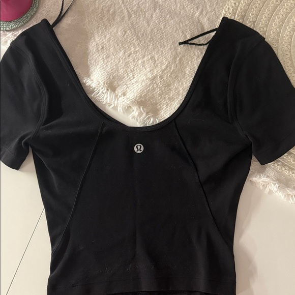 Lululemon Athletica Black V neck align top - Picture 3 of 4